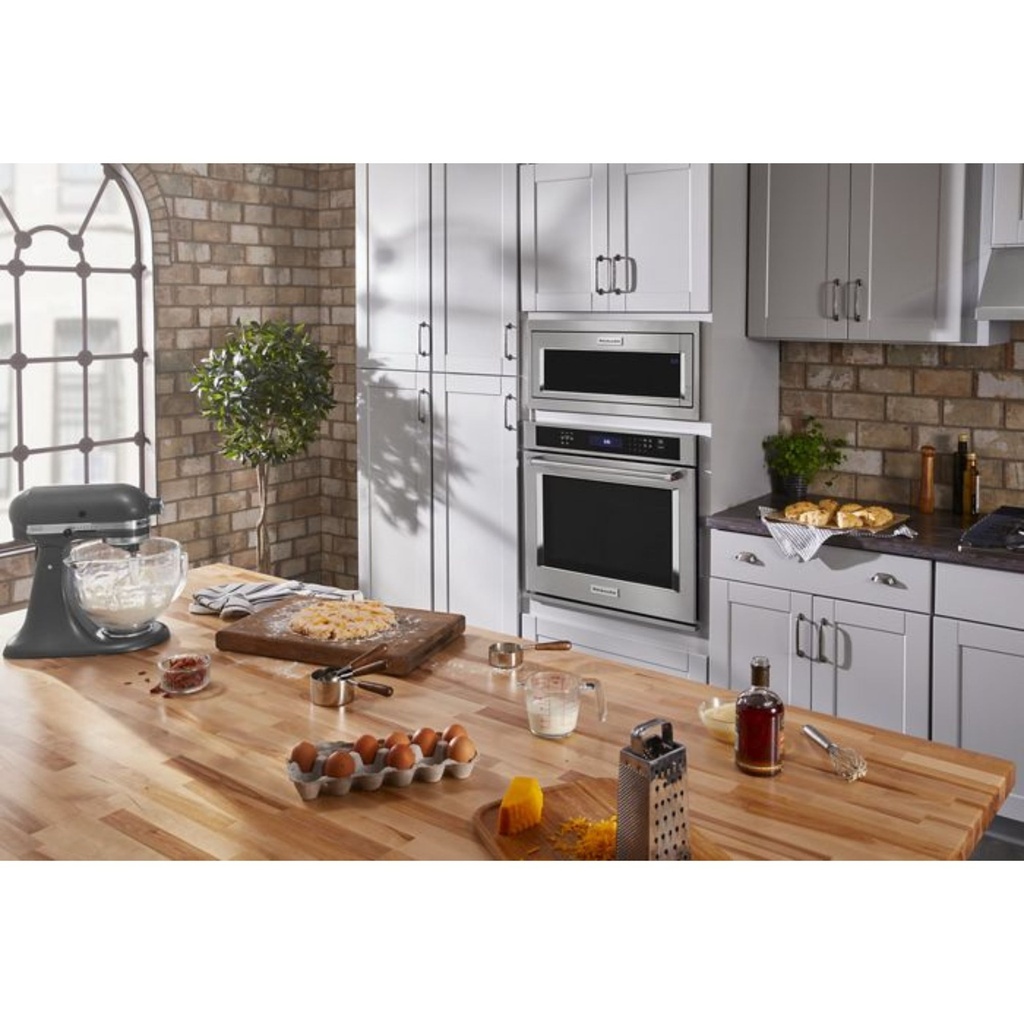 KitchenAid-KMBT5011KSS-modern kitchen workspace with microwave