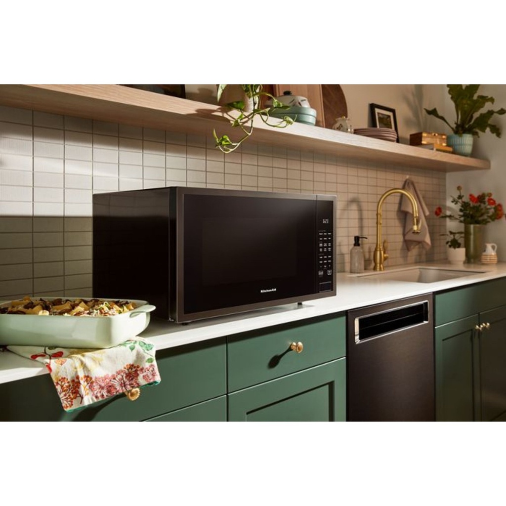 KitchenAid-KMCS122PBS-Modern Kitchen Workspace with microwave