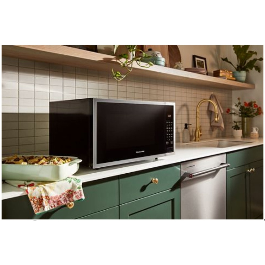 KitchenAid-KMCS122PPS-Modern Kitchen Workspace with microwave