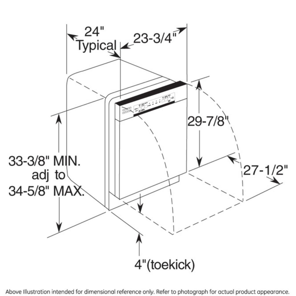 GE-GDF535PGRBB-Dimensional Diagram