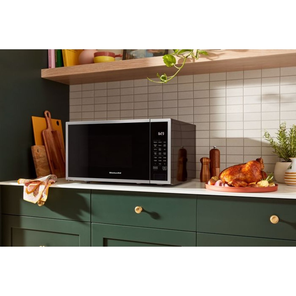 KitchenAid-KMCS522PPS-kitchen view with microwave