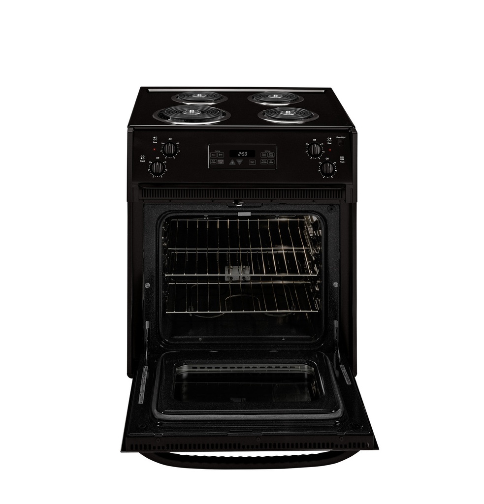 GE JM250DT 27" Drop-In Electric Range with 4 Coil Burners, 3 cu. ft. Oven Capacity, Sensi-Temp Technology, Electronic Clock and Timer