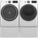 GFD65GSSVWW shown-with-washer-on-pedestals