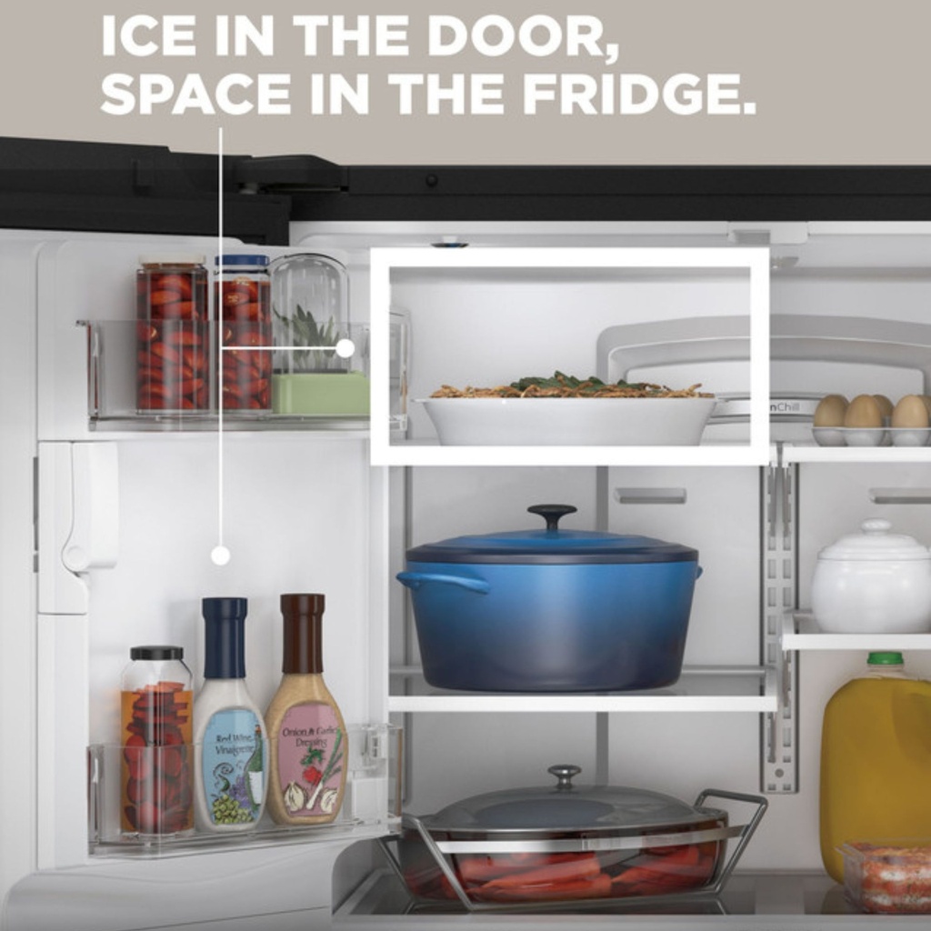 GE-GFE28GELDS-Ice in the door space in the fridge