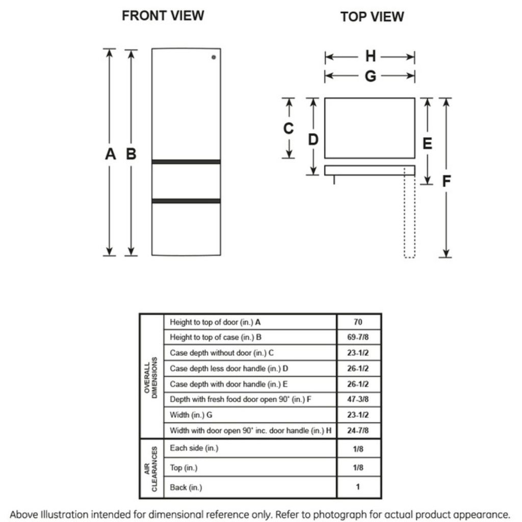 GE-GLE12HSPSS-Dimensional diagram