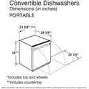 GPT225SSLSS convertible dishwashers dimensions