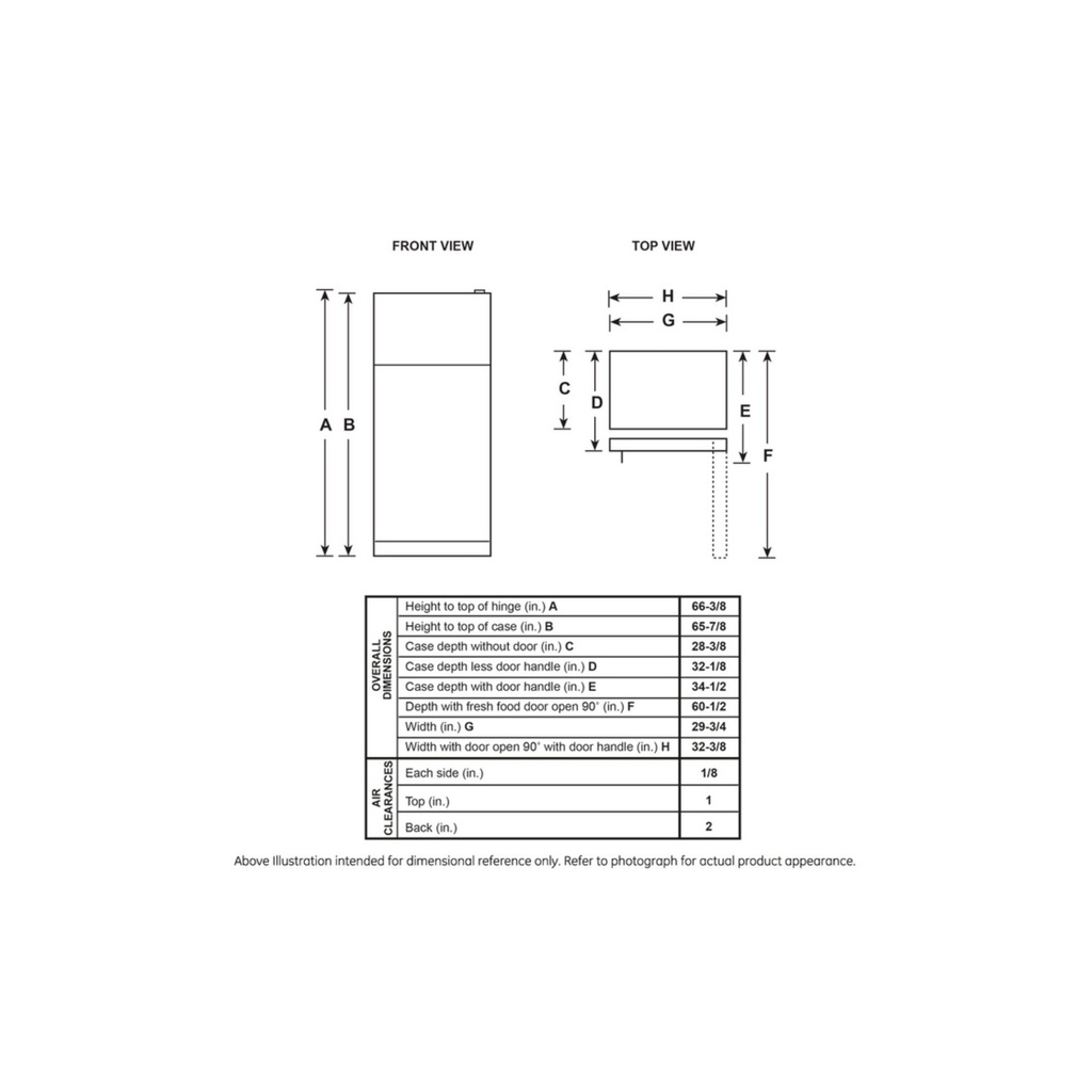 GE-GTE19DTNRBB-Dimensional