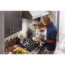 KitchenAid-KVWC906KSS-Modern Kitchen Workspace with chimney
