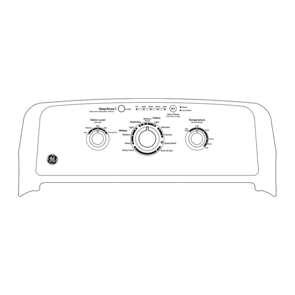 GE-GTW325ASWWW-diagram of control panel