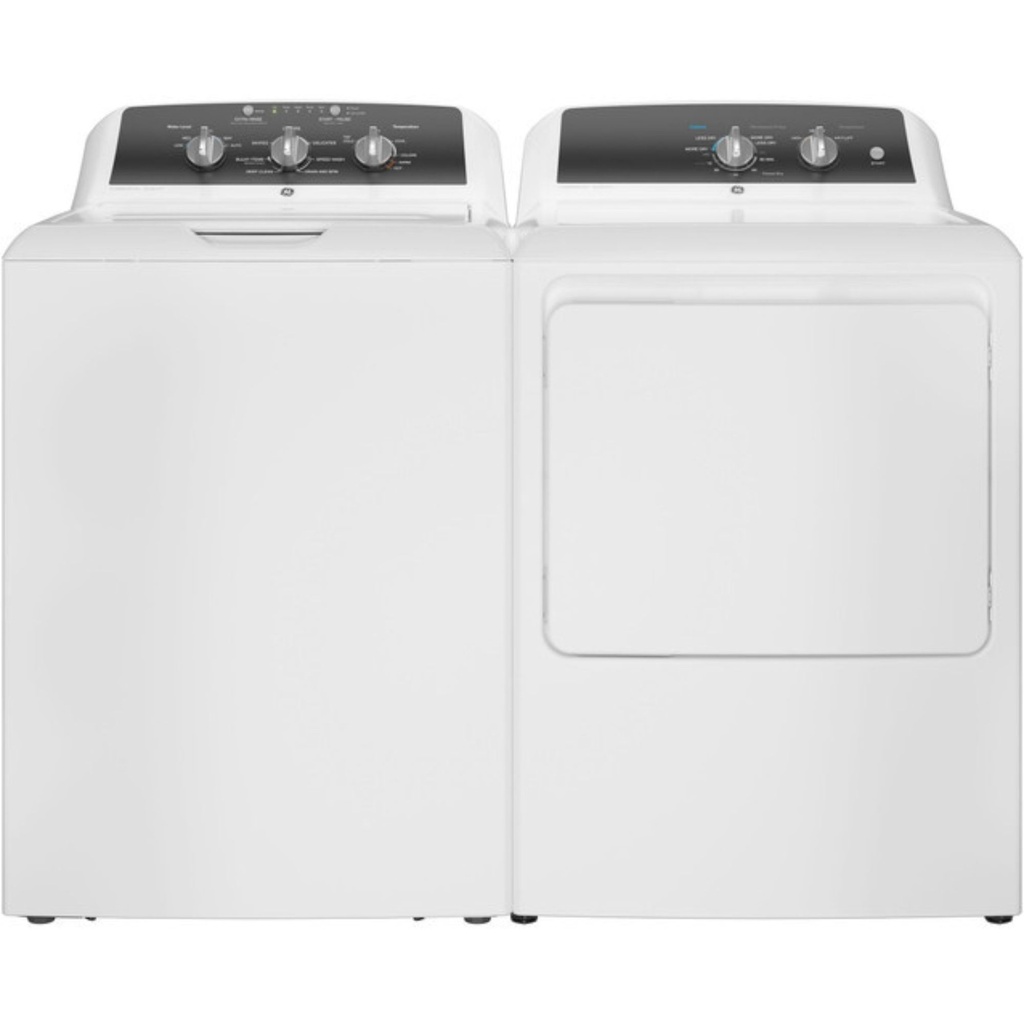 GE-GTX52EASPWB-Top-Loading Washer and Front-Loading Dryer Set