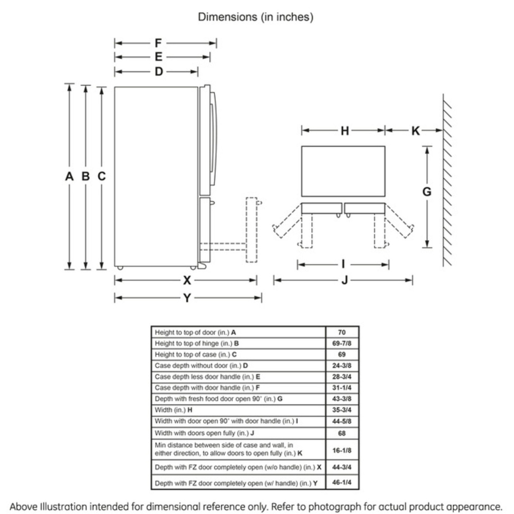 GE-GWE23GMNES-Dimensions