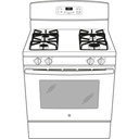 GE-JGB635DEKBB-Diagram of Gas Range with 4 Burners