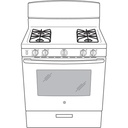 GE-JGBS30DEKBB-Diagram of Gas Range with 4 Burners