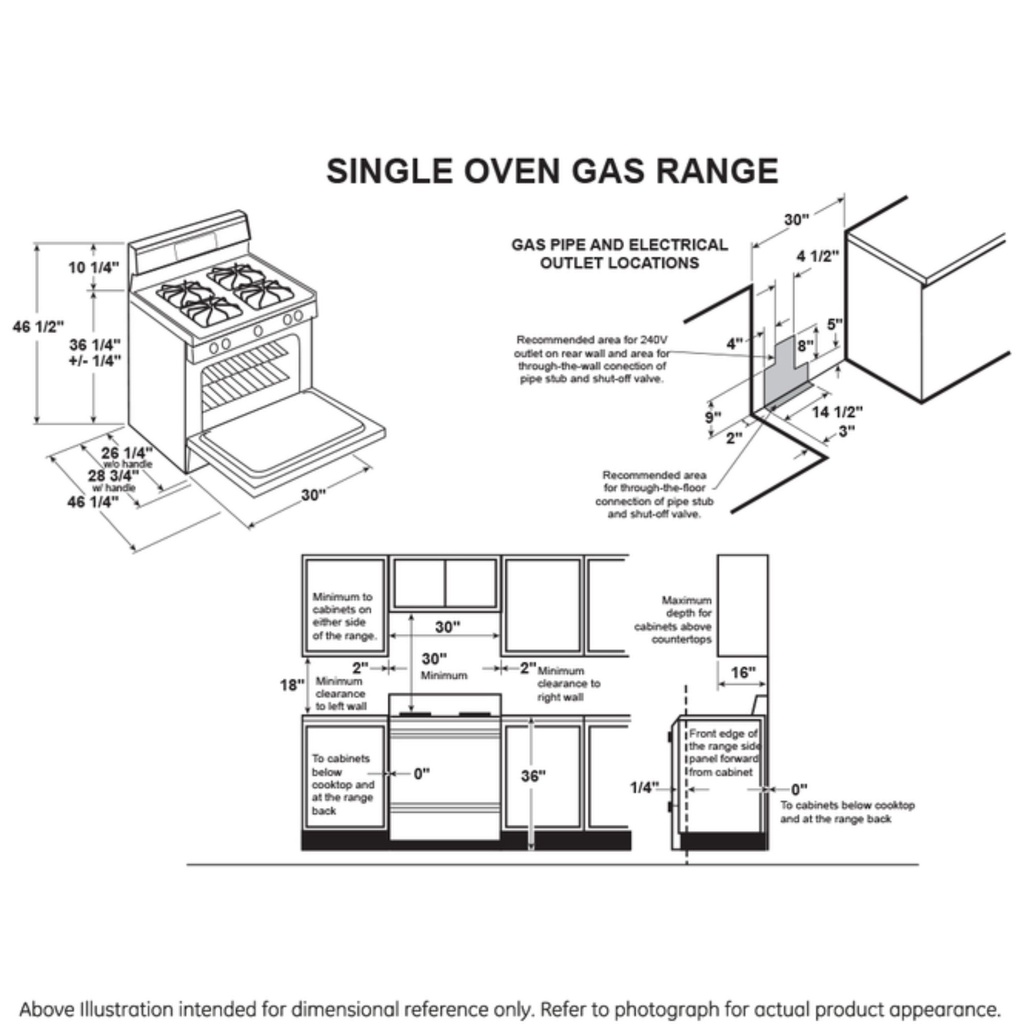 JGBS61RPSS dimensions