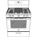 GE-JGBS66DEKBB-Diagram of Gas range with 5 burners