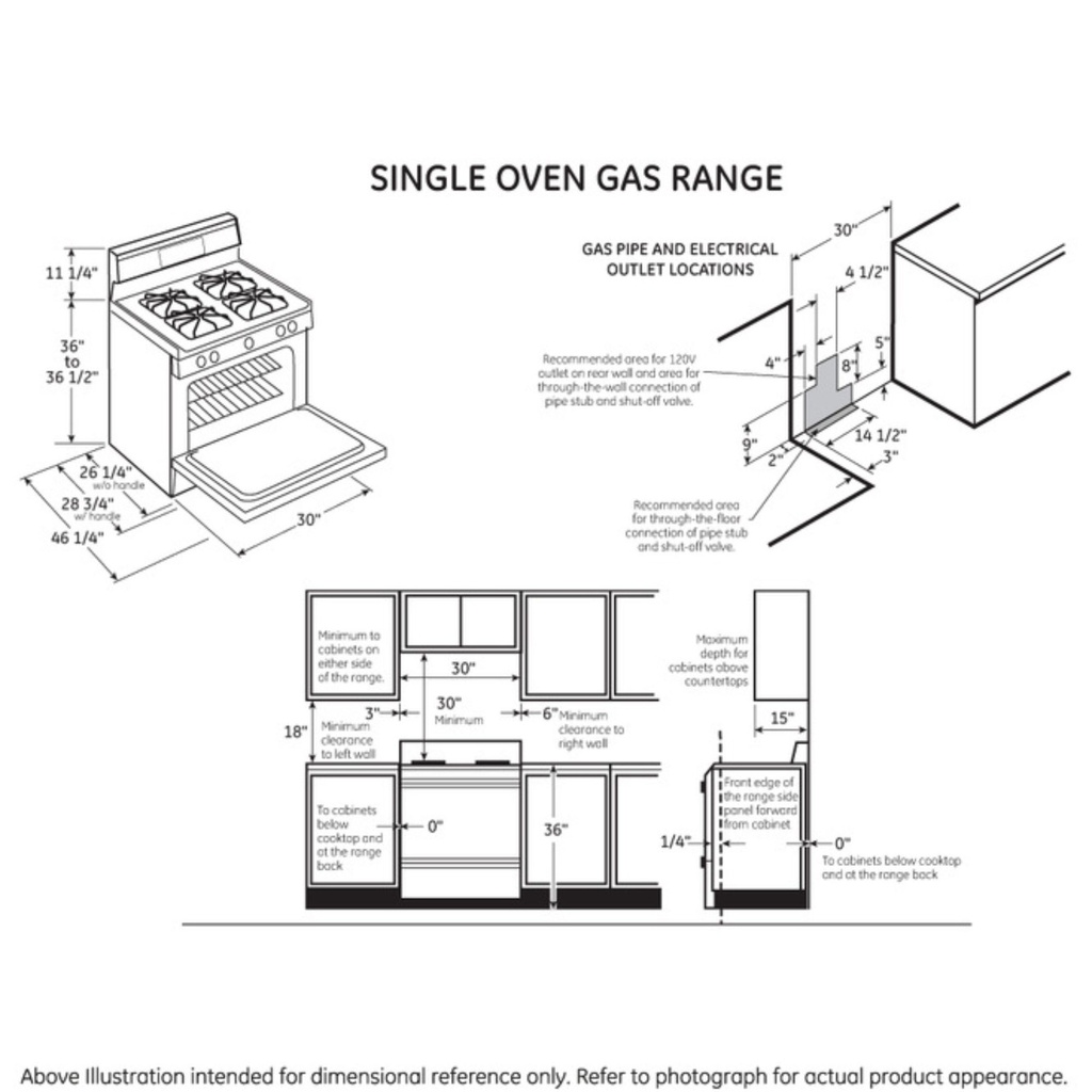 GE-JGBS66DEKBB-Single oven gas range