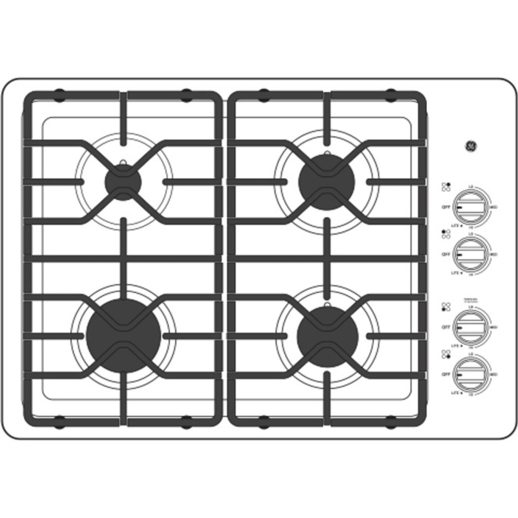 GE-JGP3030DLBB-Diagram of gas cooktop