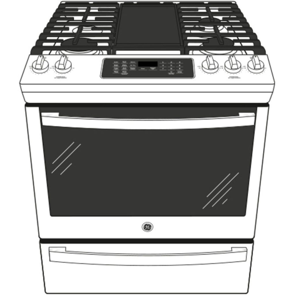 GE-JGS760SPSS-Diagram of Gas range with 5 burners