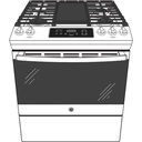 GE-JGSS66SELSS-Diagram of Gas range with 5 burners