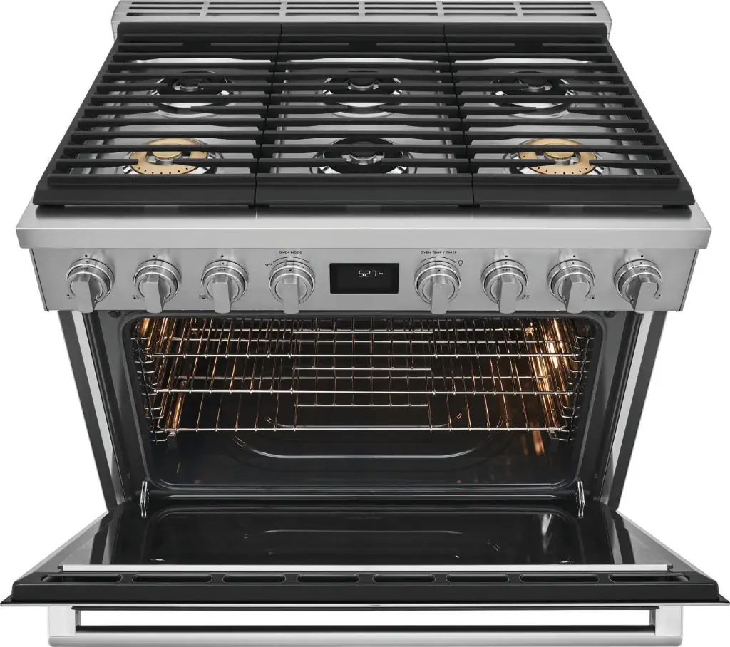 Electrolux ECFD3668AS 36" Dual Fuel Range with 6 Burners, 4.4 cu. ft. Oven Capacity, True Convection, Continuous Cast Iron Grates and Temperature Probe in Stainless Steel