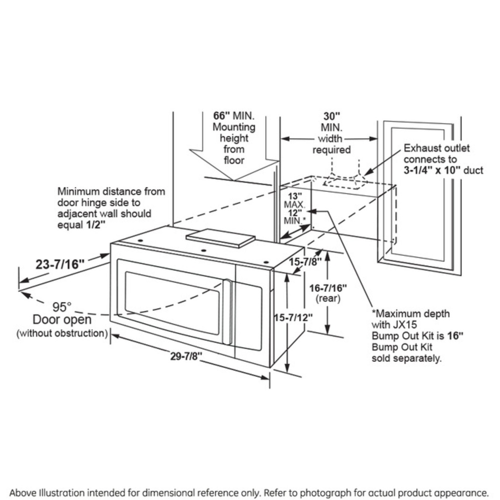 JNM3163RJSS dimensional diagram