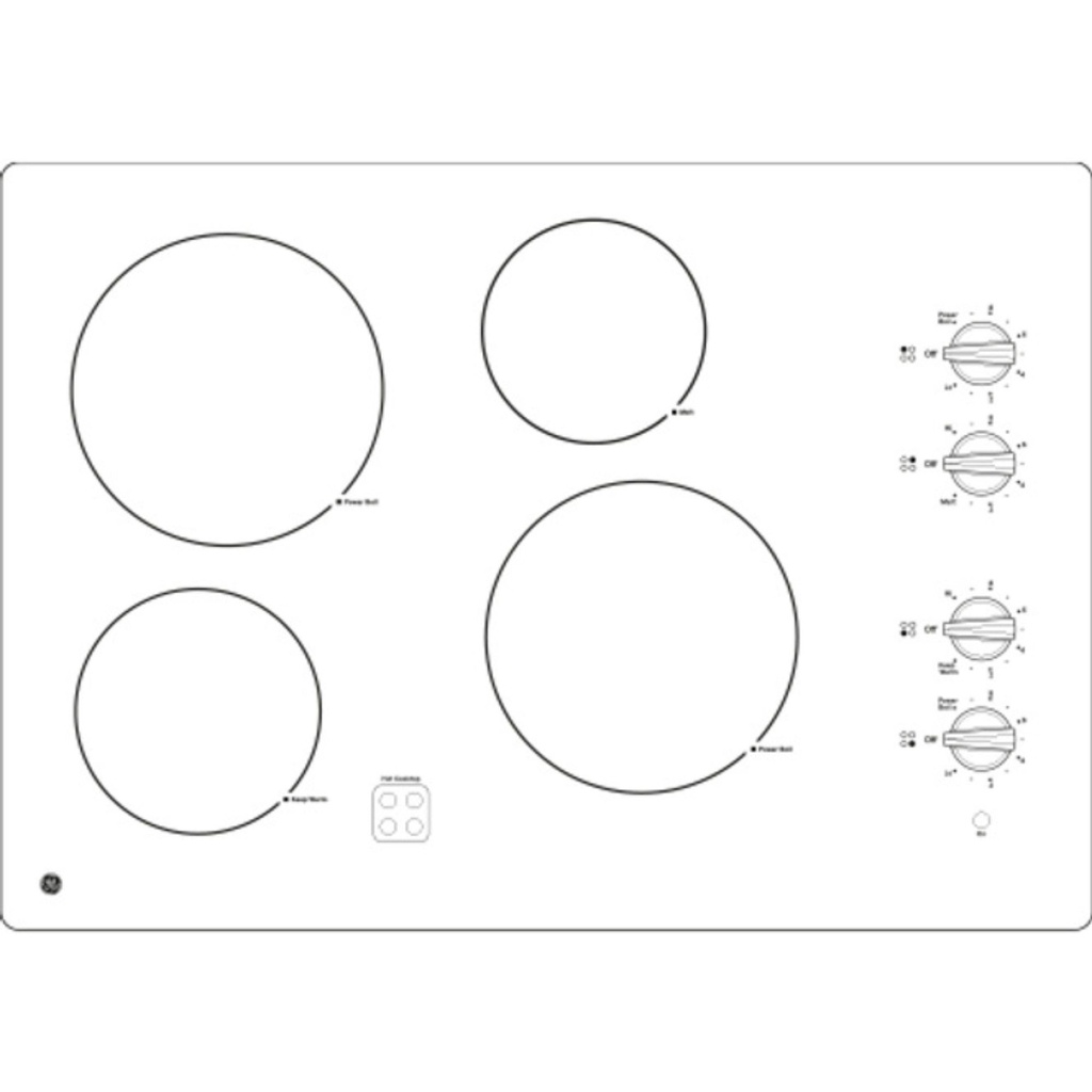 GE-JP3030DWBB-Diagram of cooktop