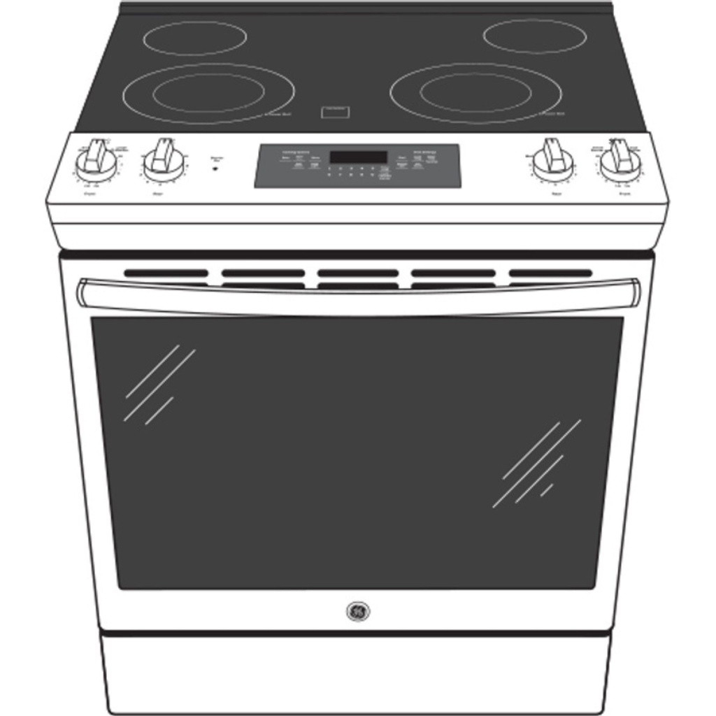 GE-JS645SLSS-Diagram of Electric Range with 4 Elements