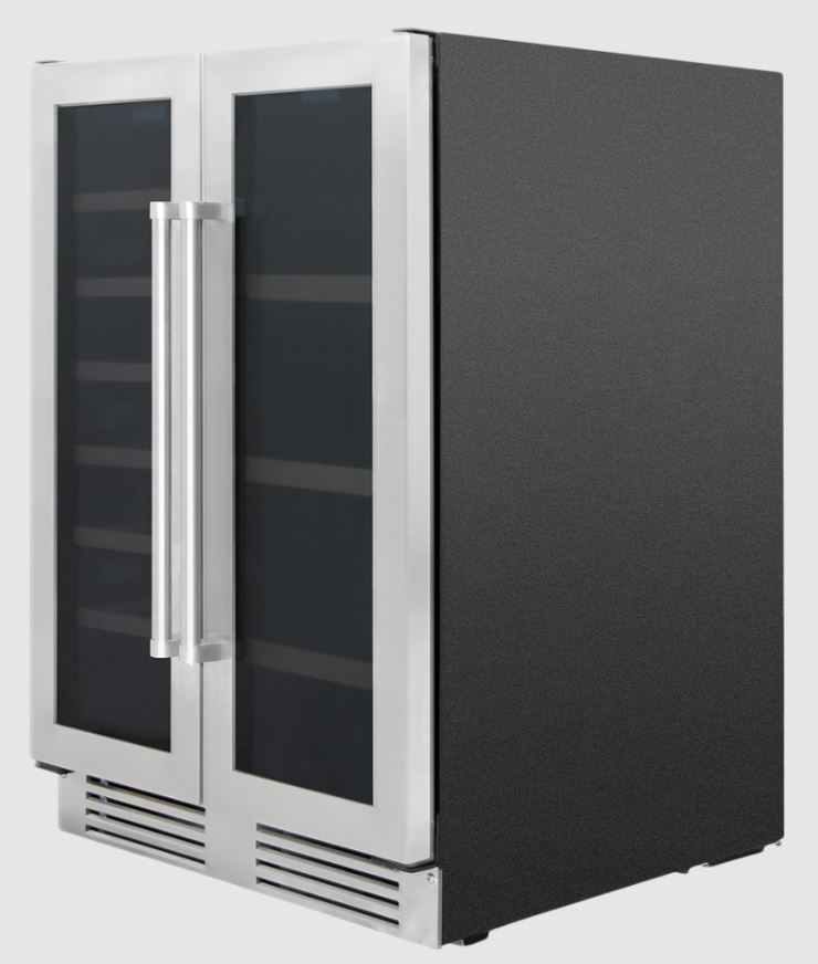TBC2401DI 24 inch Dual Zone Beverage Center with 21 Bottle and 95 Can Capacity, Rolling Slideways, 2 Activated Charcoal Filter, in Stainless Steel