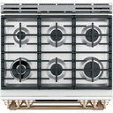 Cafe C2S950P 30 inch Smart Slide-In Dual Fuel Double-Oven Range with 6 Burners, 7 cu. ft. Total Capacity and No-Preheat Air Fry in Stainless Steel