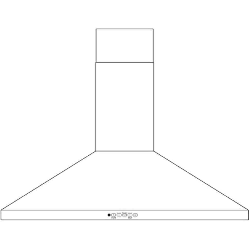GE-JVW5361SJSS-Diagram of Wall-Mount Pyramid Chimney Hood