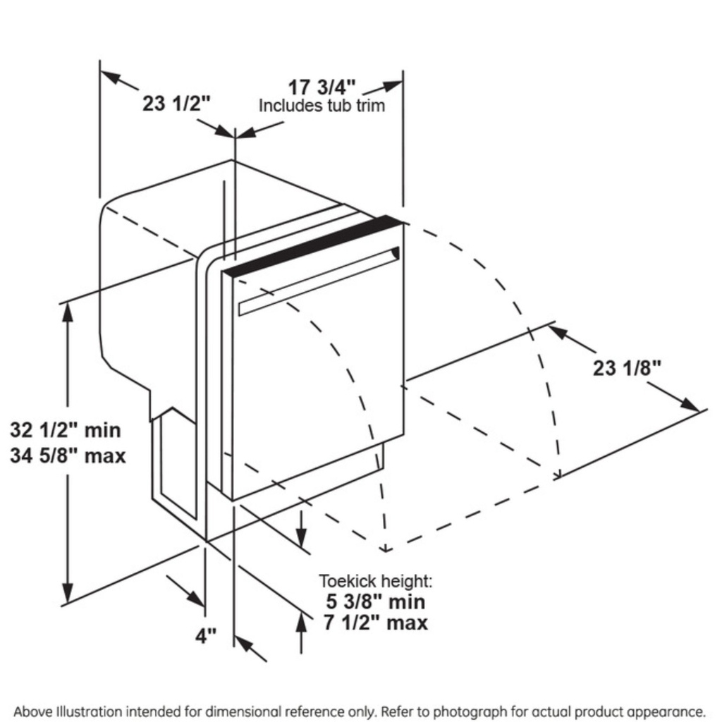 GE-PDT145SGLBB-Dimensional