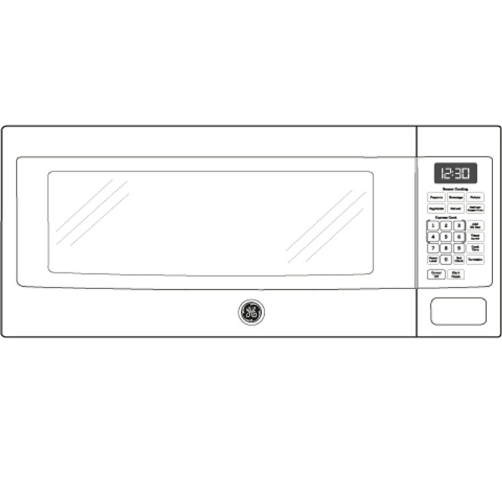 GE-PEM31DFWW-Diagram of 1.1 Cu. Ft. Countertop Microwave Oven