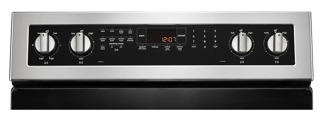 Maytag MER8800FZ 30 inch Freestanding Electric Range with 5 Elements, 6.4 cu. ft. Oven Capacity, True Convection, AquaLift Self-Cleaning Technology in Fingerprint Resistant Stainless Steel