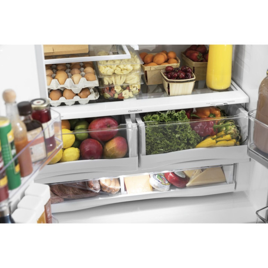 GE-PFE28KBLTS-Full-width electronic temperature-controlled drawer with LED lights