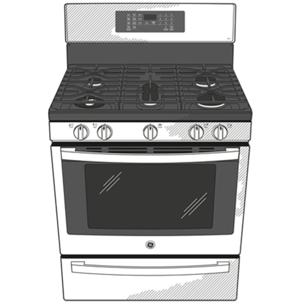 GE-PGB935YPFS-Diagram ofSmart 30" Free-Standing Self Clean Gas Fingerprint Resistant Range
