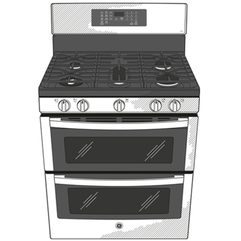 GE-PGB965YPFS-Diagram of30" Free-Standing Gas Double Oven Convection