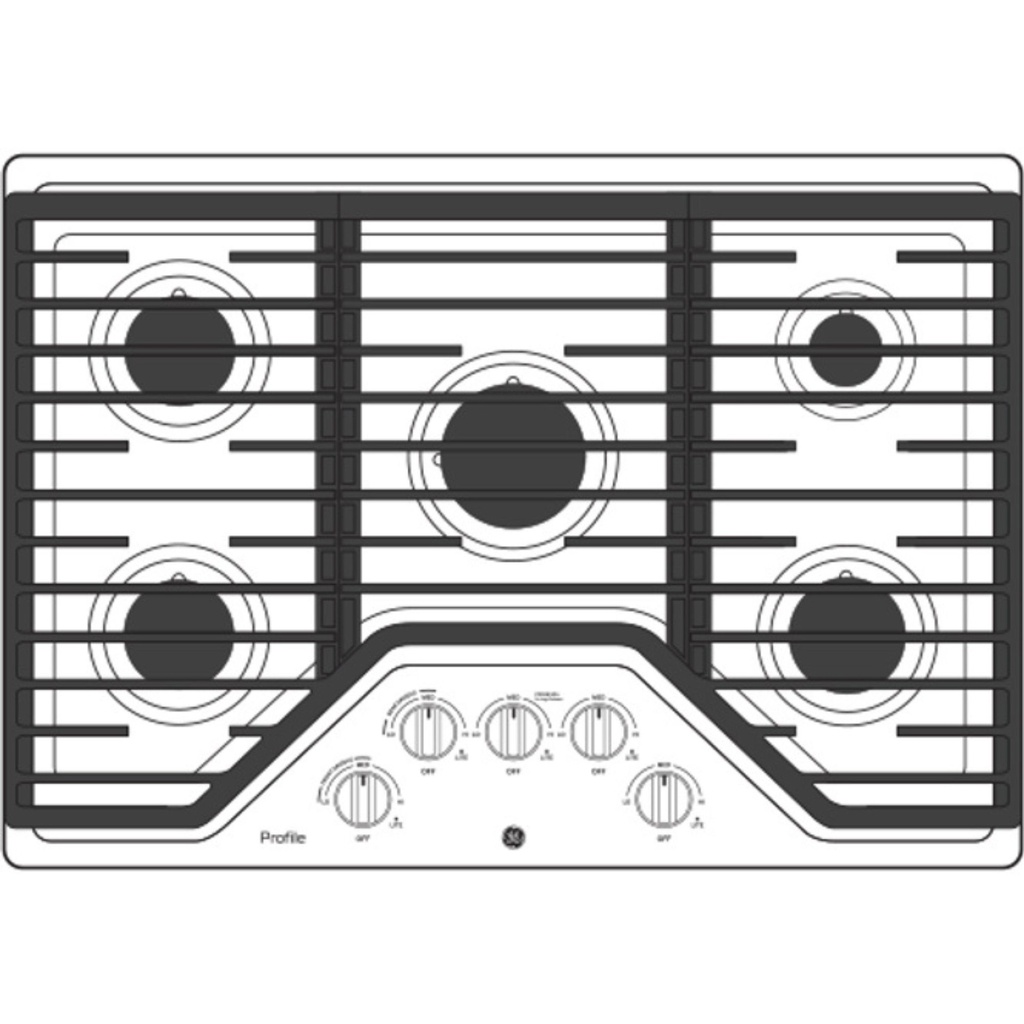 PGP7030SLSS cooktop diagram