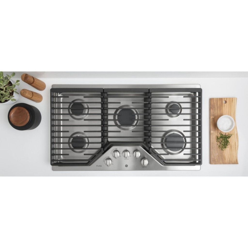 GE-PGP7036SLSS-36" Built-In Gas Cooktop with Five Burners