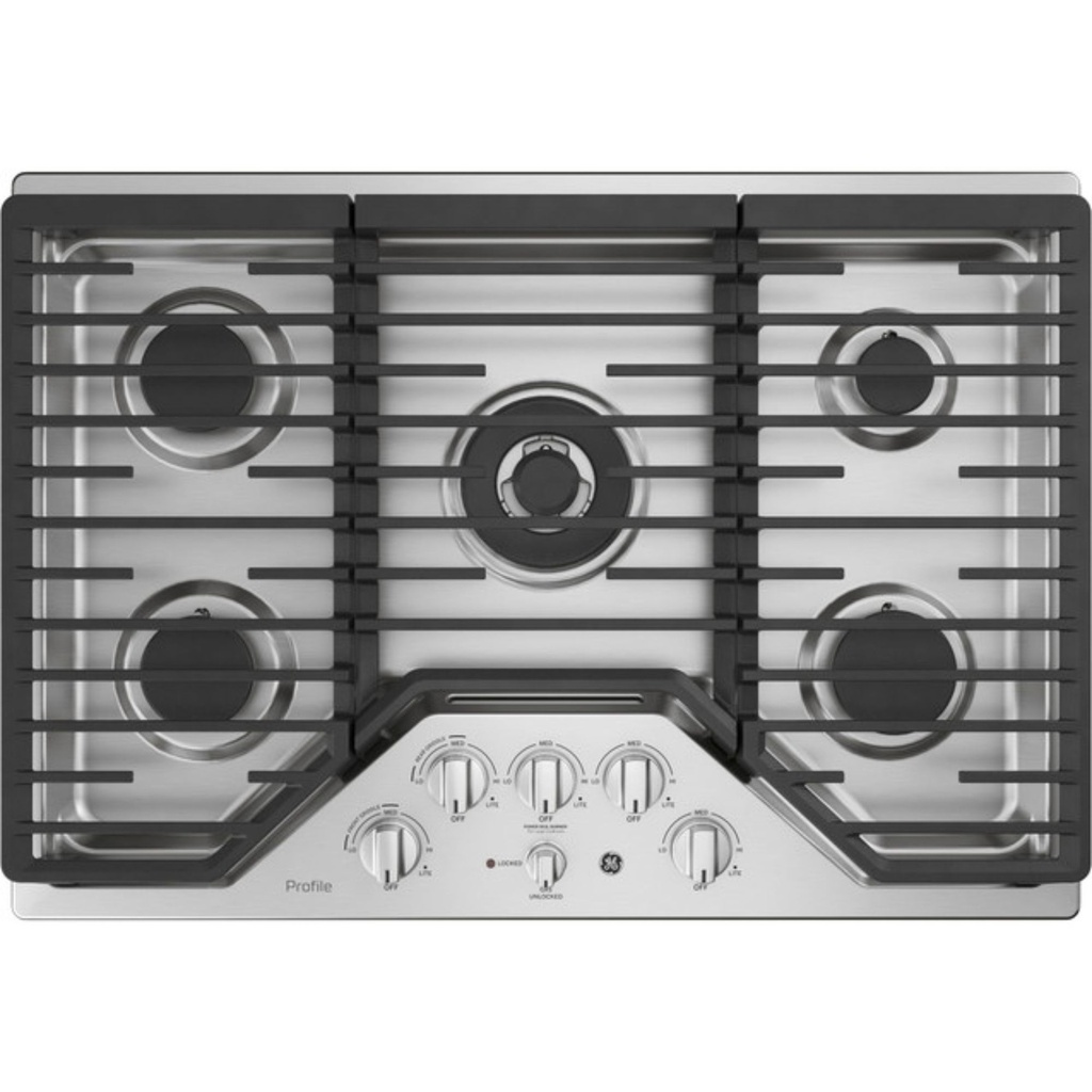 GE-PGP9030SLSS-30" Built-In Tri-Ring Gas Cooktop with 5 Burners