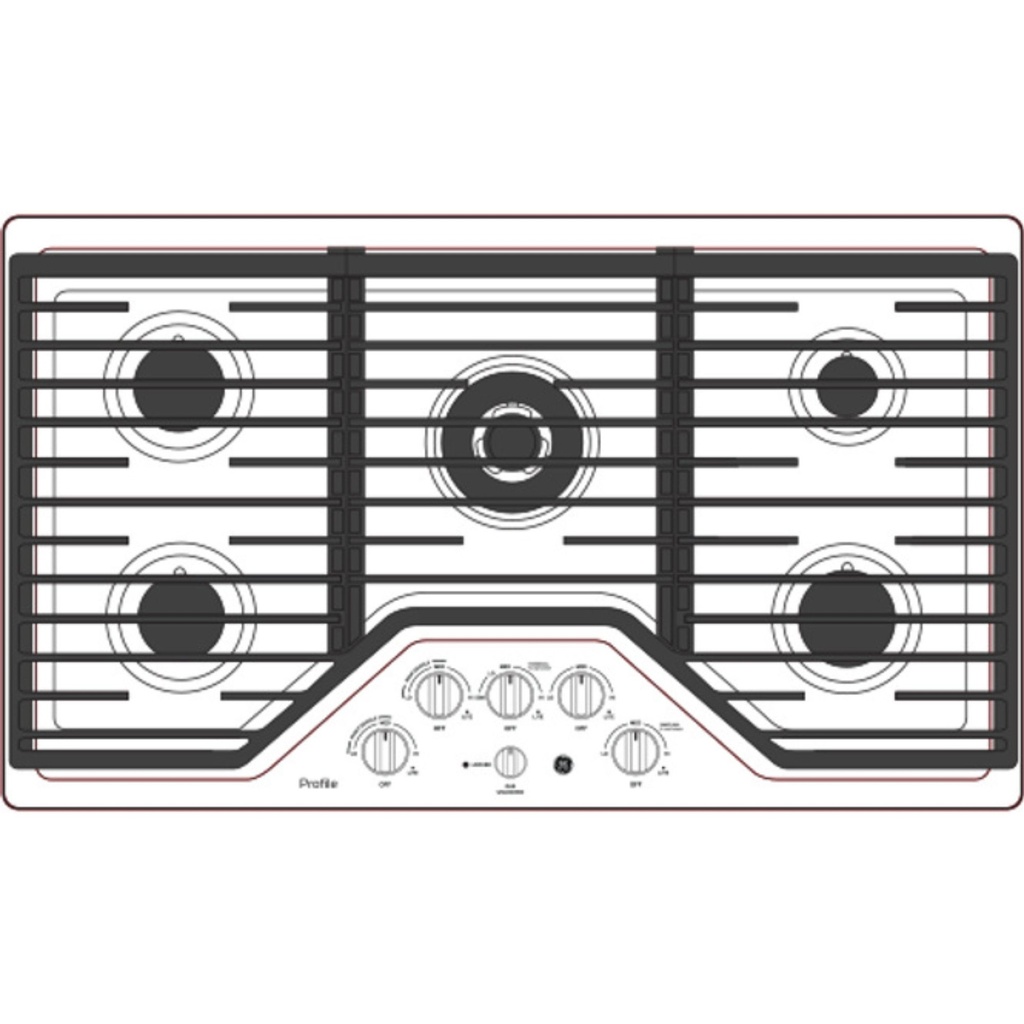 GE-PGP9036SLSS-36" Built-In Tri-Ring Gas Cooktop with 5 Burners