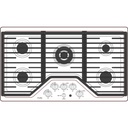 GE-PGP9036SLSS-36" Built-In Tri-Ring Gas Cooktop with 5 Burners