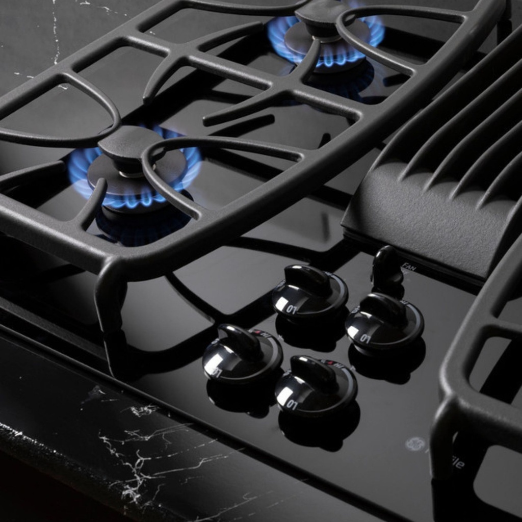 GE-PGP9830DRBB-Four gas cooking burners