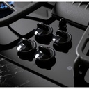 PGP9830DRBB knob controls with black glass surface