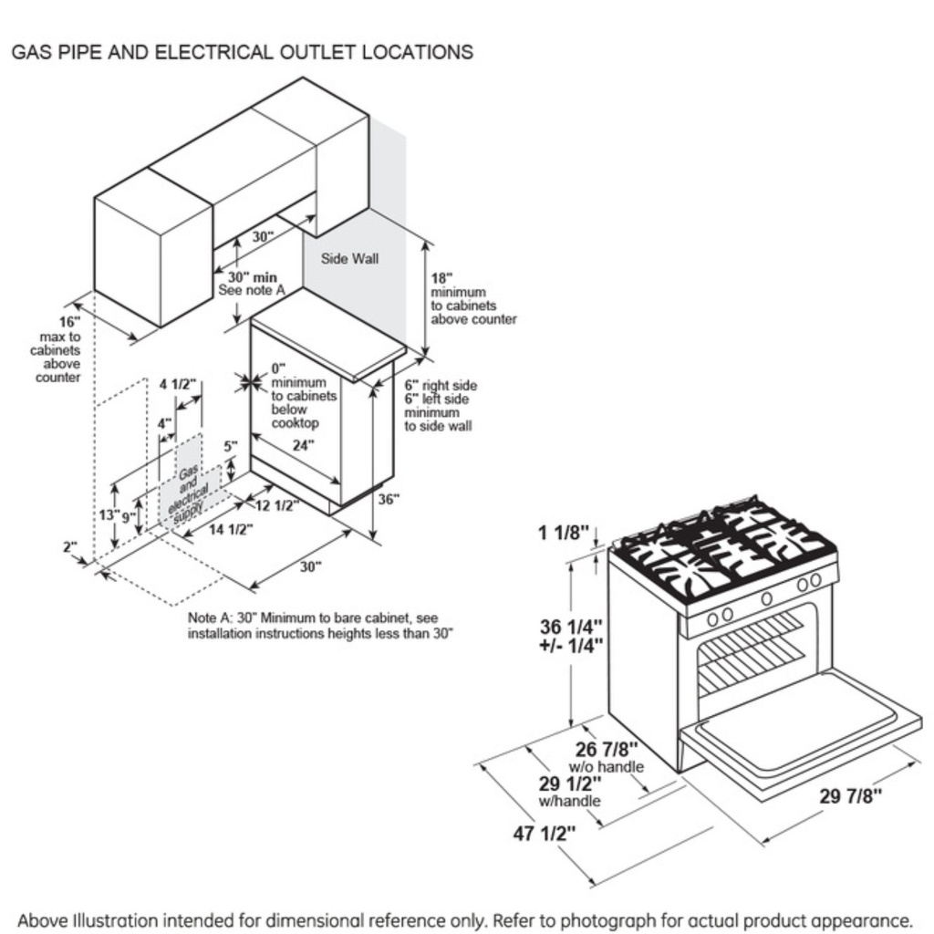 GE-PGS930BPTS-Dimensional