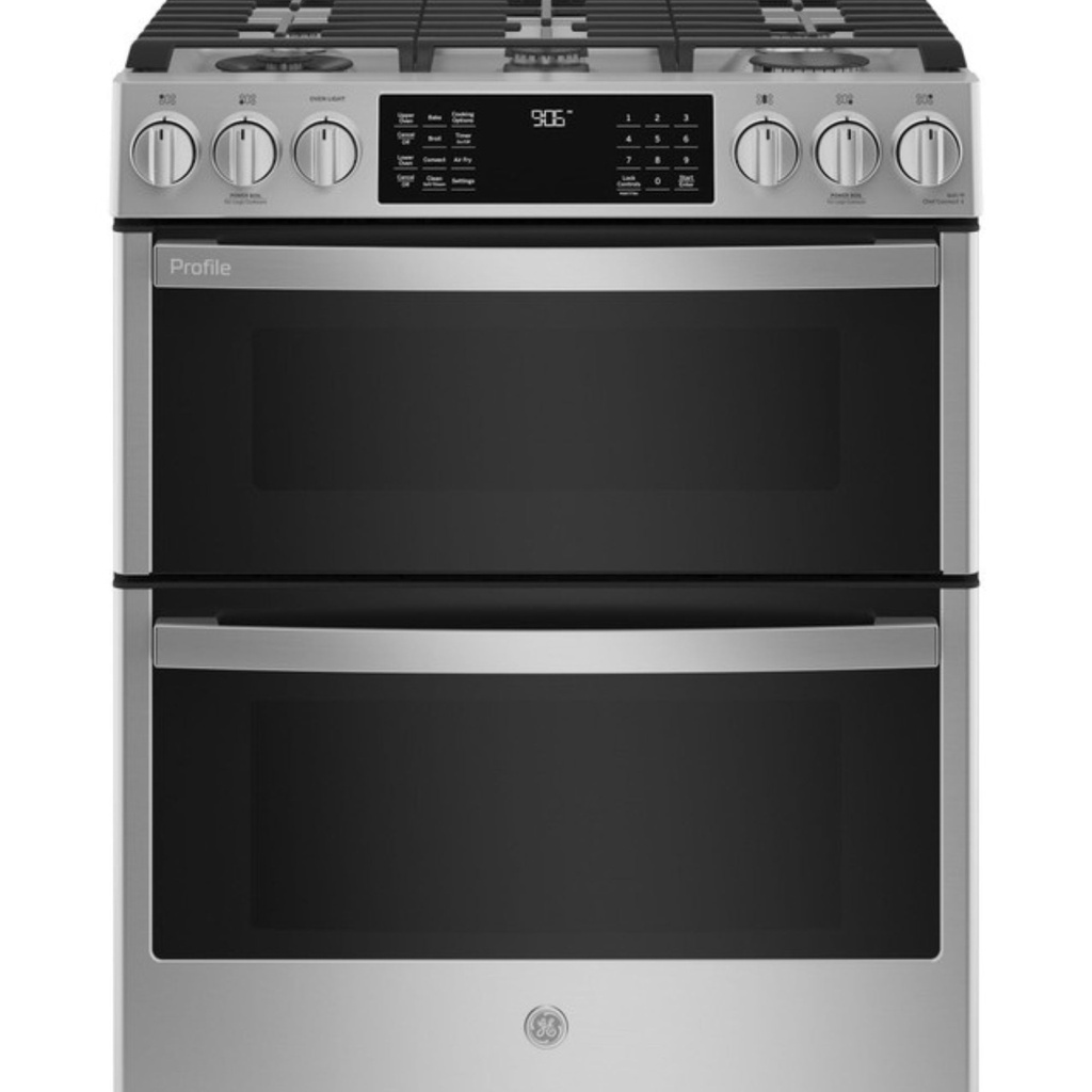 GE-PGS960YPFS-30" Smart Slide-In Front-Control Gas Double Oven Convection