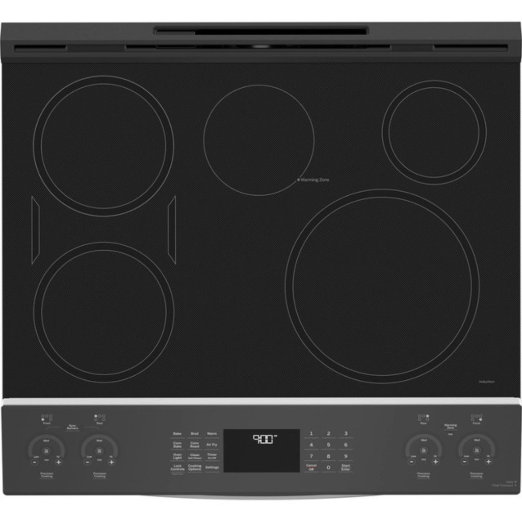 GE-PHS930YPFS-Smart Slide-In Convection Induction Range with 5 Elements