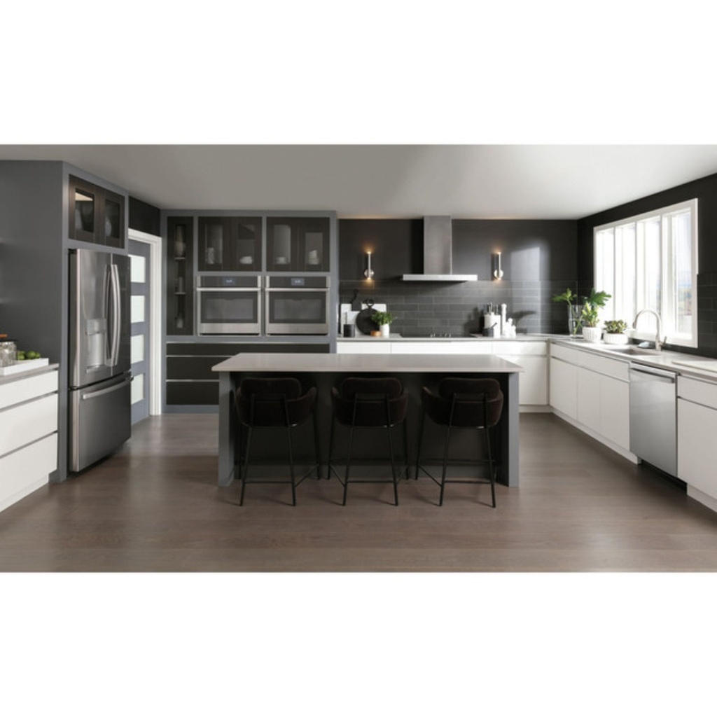 GE-PKD7000SNSS-Modern Kitchen with Island and Built-In Appliances