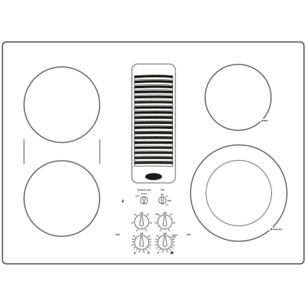 GE-PP9830DRBB-30" Downdraft Electric Cooktop