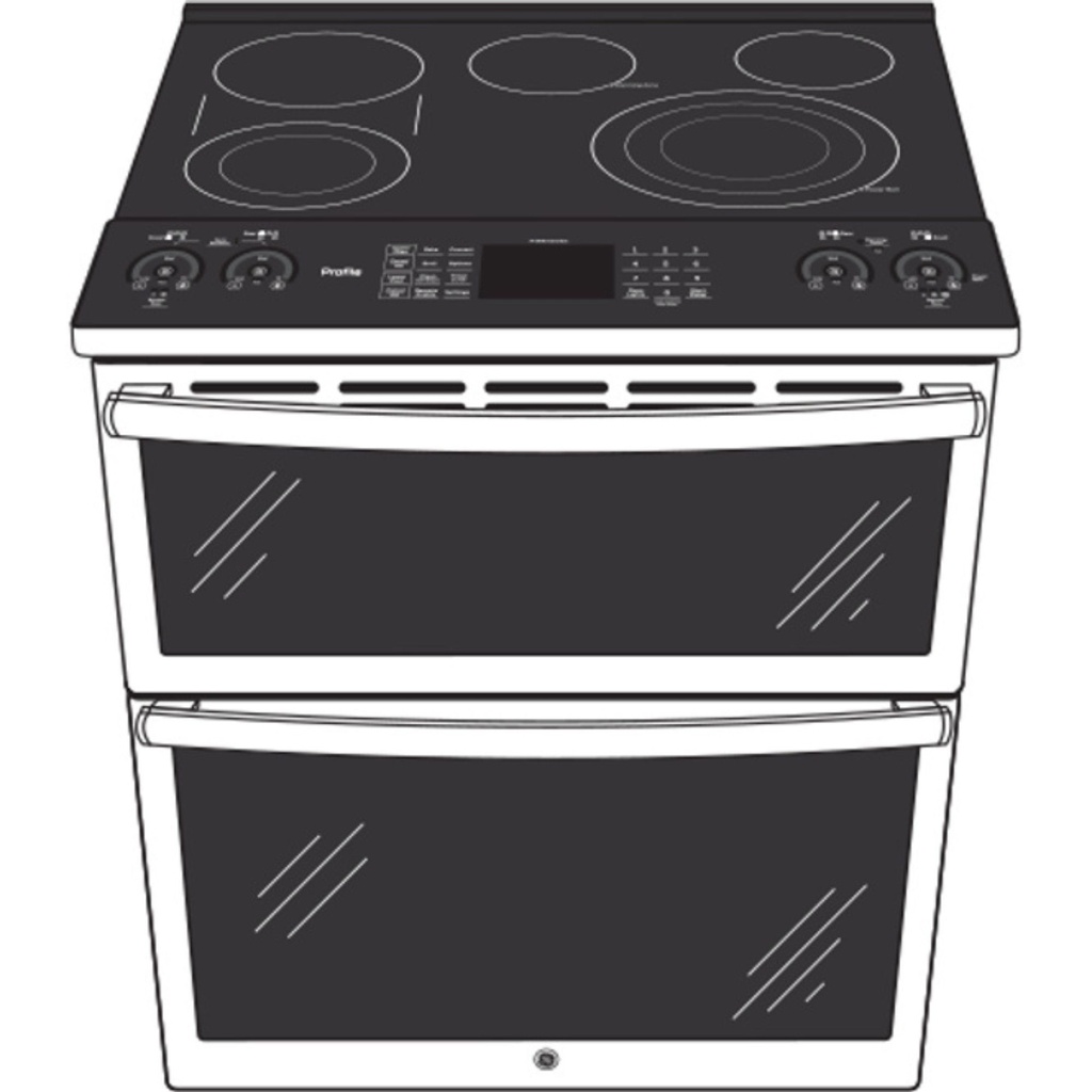 PS960YPFS diagram of 30" smart slide-in electric double oven convection fingerprint resistant range