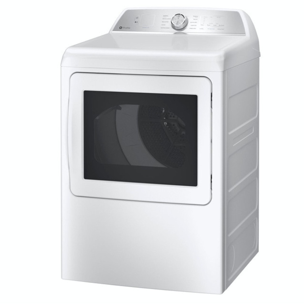 GE-PTD60GBSRWS-Side view7.4 cu. ft. Capacity aluminized alloy drum Gas Dryer